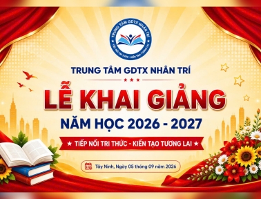 🎓 TRUNG TÂM GDTX NHÂN TRÍ TRANG TRỌNG TỔ CHỨC LỄ KHAI GIẢNG NĂM HỌC 2026–2027